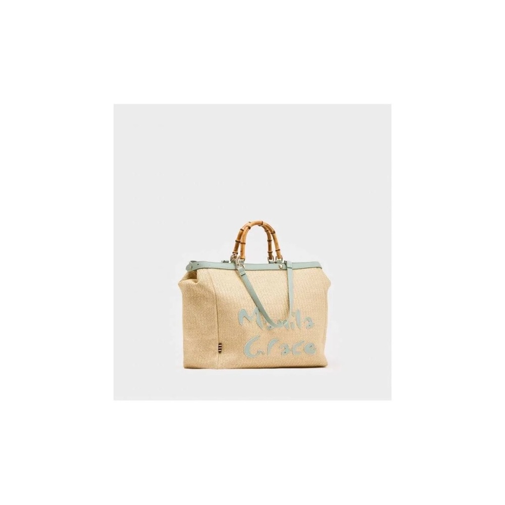 Chic Manila Grace Tan and Green Tote